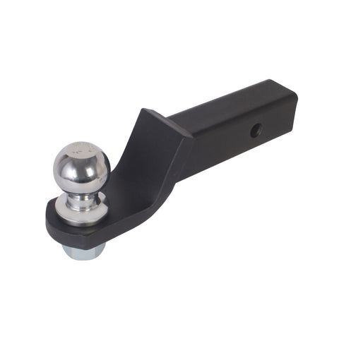 Angled image of 5,000 lbs drop hitch with 2" ball and black matte finish - BSDH0010