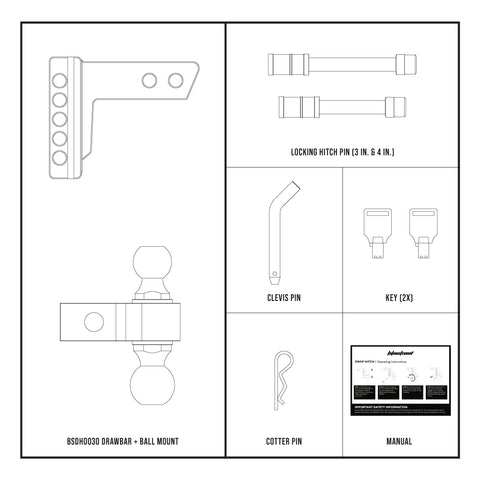 Display what’s included in the box with full hitch kit contents - REFBSDH0033