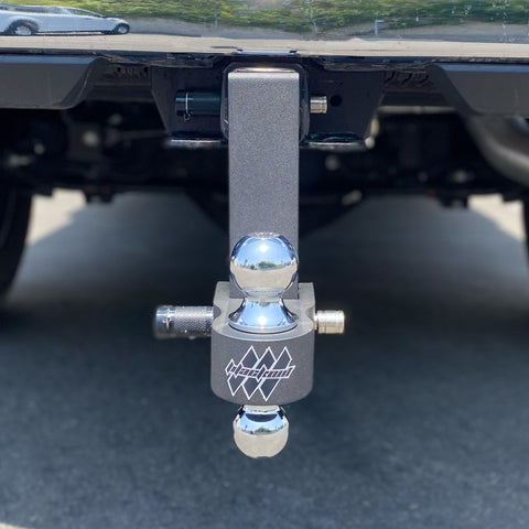 View front-facing blackout hitch to assess ball size and vertical drop configuration - BSDH0032