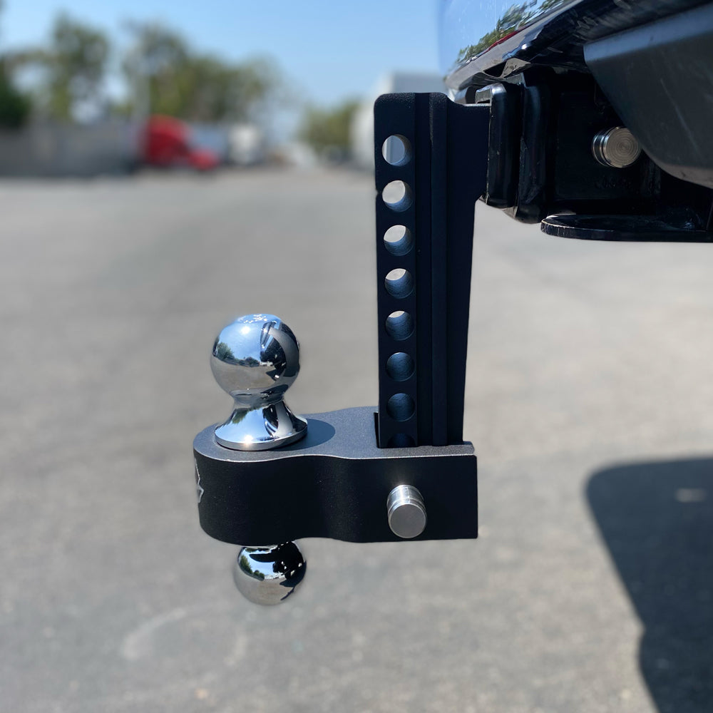 Inspect right-side profile of blackout drop hitch for clearance and towing fit - BSDH0032