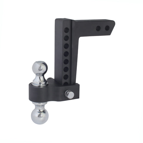Display adjustable blackout hitch in 8" drop with 2" and 2-5/16" dual-ball setup - BSDH0032