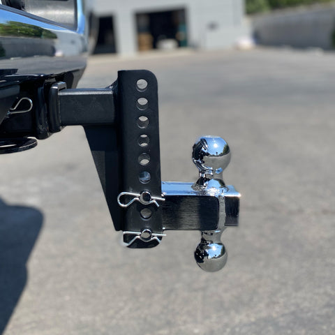 Left lifestyle angle showing hitch connected to heavy-duty towing setup - REFBSDH0040
