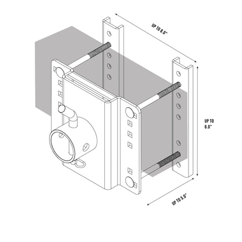 Vertical configuration diagram – Trailer Valet bracket installation options - TVFRMB
