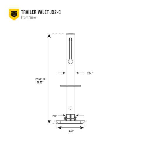 Dimensional drawing – front view with detailed height measurements - TVJX2-C