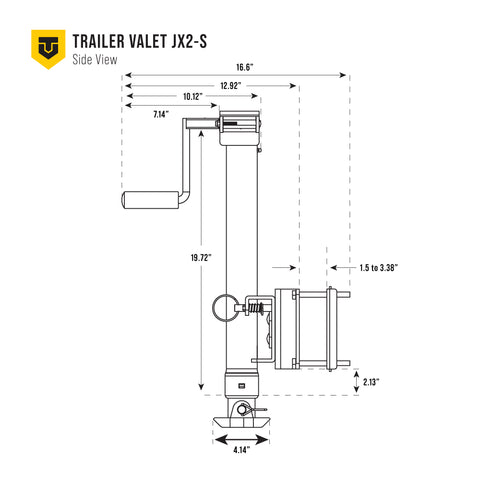 Dimensional drawing – side profile with labels - TVJX2-S