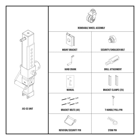 JX3-SS 3,000 lb Side Mount Drill Jack