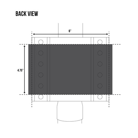 Back-view illustration of JX2-S with mount bracket (JXMB) - TVJX2-S