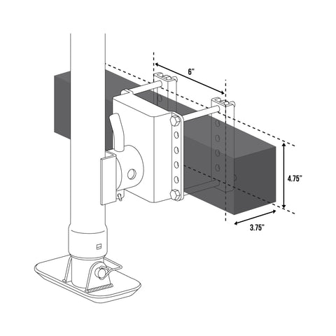 JXMB-JX5S mounting bracket side illustration - TVJX5-S