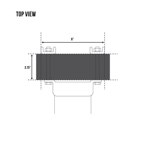 Top view diagram of JXMB-JX5S mounting bracket - TVJX5-S