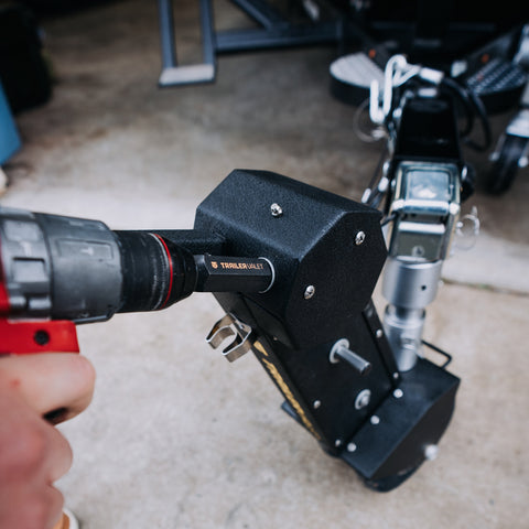 Trailer Valet MV Pro – Angled Use View with User Steering the Trailer - TVMVPRO