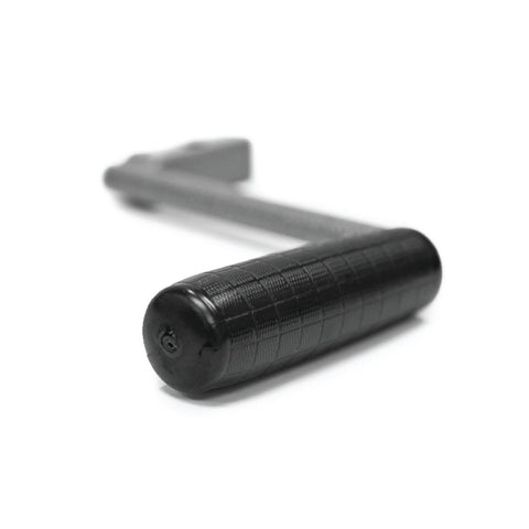 Top view of Trailer Valet 5X crank handle – full black metal handle detail - TV5XHC