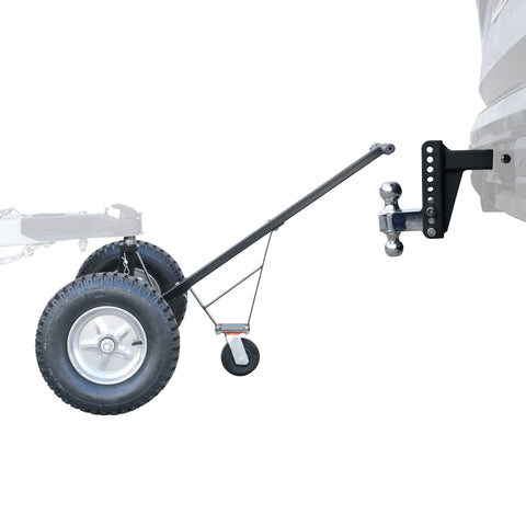 Trailer Valet height adjustable dolly attached to trailer with steel hitch – ideal for heavy towing - TVEHADB5