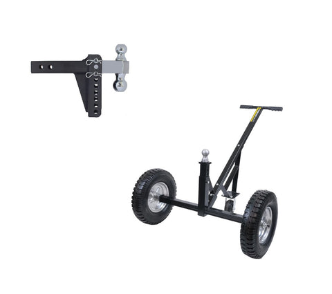 The Duo Bundle complete view – includes Trailer Valet dolly and 14K capacity adjustable drop hitch - TVEHADB5