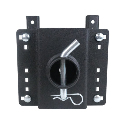 Front angle of Trailer Valet bracket with bolts and clamps for solid attachment - TVFRMB