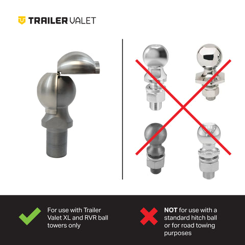 Trailer Valet branded hitch ball for use with RVR5 unit - TVRVR5