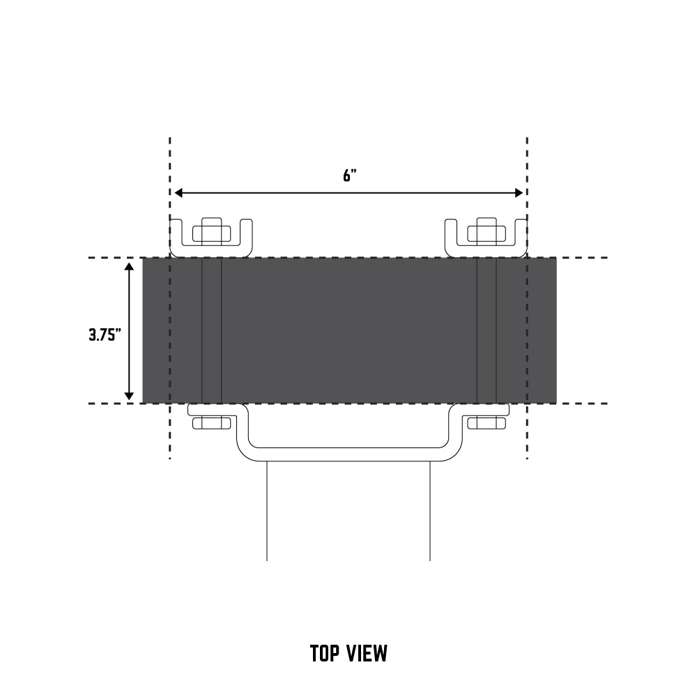 Top view of Trailer Valet jack bracket showing bolt layout for easy mounting - TVJLMB