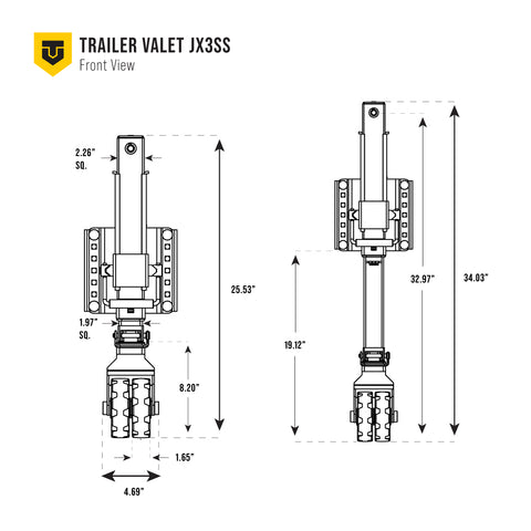 JX3-SS 3,000 lb Side Mount Drill Jack