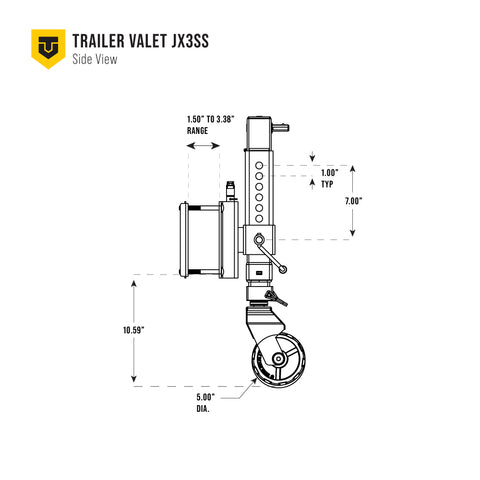JX3-SS 3,000 lb Side Mount Drill Jack