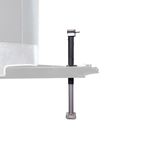 Trailer Valet JXC 5K center mount jack shown attached to trailer - TVJX5-C