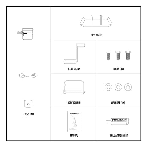 JX 5,000 lb Center Mount Drill Jack