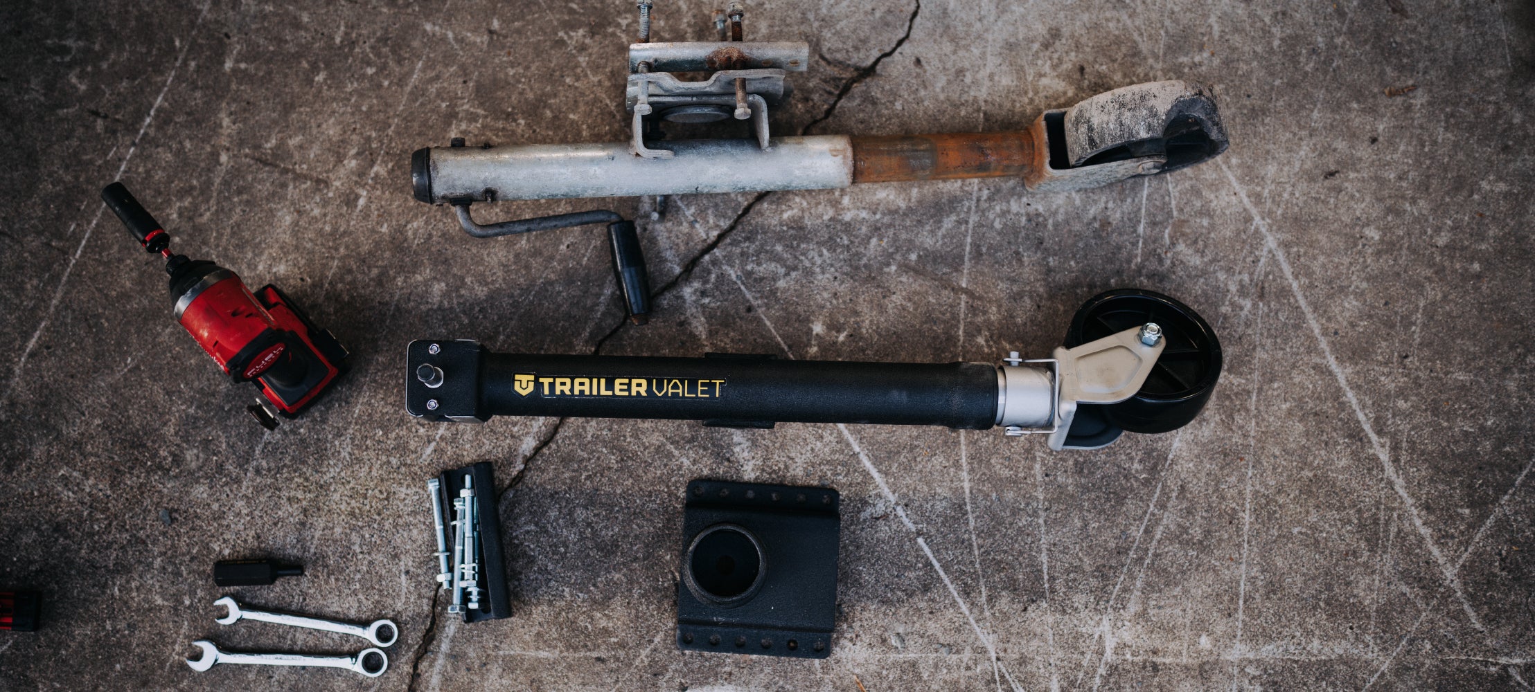 5cジャックポット Trailer Valet JX5-S 5,000 lb Side-Mount Drill-Powered Jack