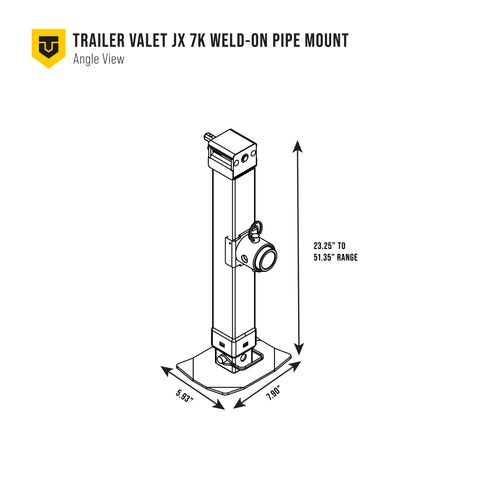 JX 7000 lb Welded Pipe Mount Jack