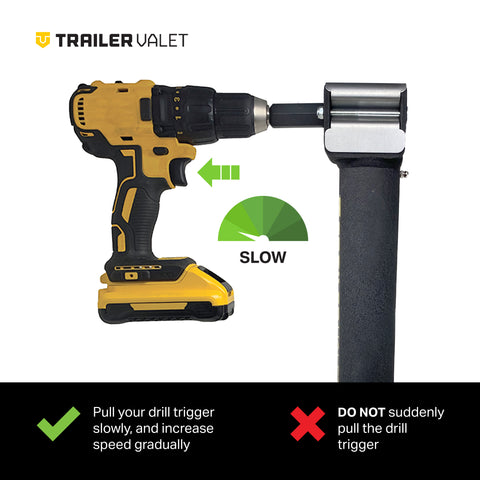 Trailer Valet JX Series drill attachment usage tip - TVJX5-S