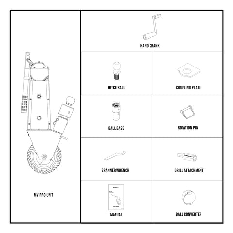 Parts Diagram – Detailed Breakdown of Components for Trailer Valet MV Pro - TVMVPRO
