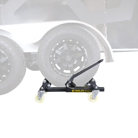 Wheel dolly attached to trailer – rear angled outdoor view - TVWDX